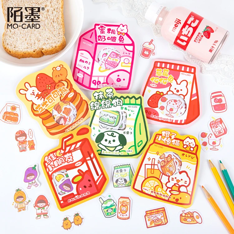 40 шт./лот Kawaii канцелярские наклейки кролик поставщик закуски дом дневник
