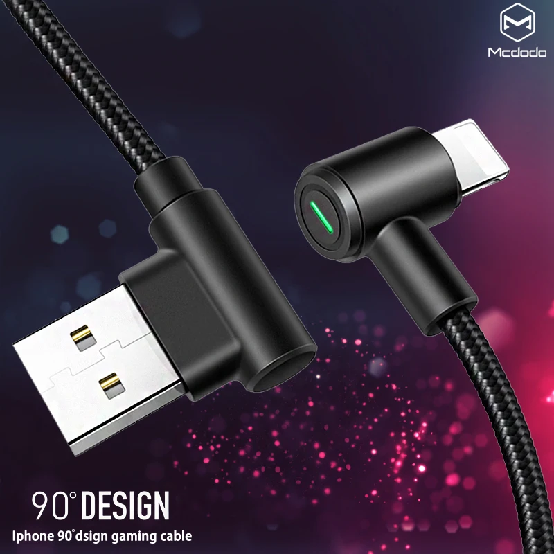 Mcdodo USB кабель для iPhone светодиодный шнур для быстрой зарядки данных для iPhone XS MAX X XR 8 7 6 Plus 6s iPad USB кабель для зарядки мобильных телефонов