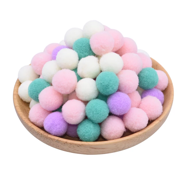 100pcs 15/20/25mm Fluffy Soft Pompom Ball DIY Handmade Kid Toy Doll Garment Sewing Material Color Pom Poms Decor Supplies Crafts c07