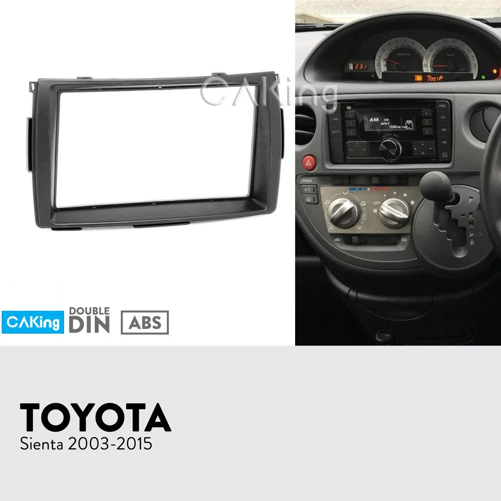 Двойная Din Автомобильная фасция Радио панель для Toyota Sienta 2003 2015 набор приборной