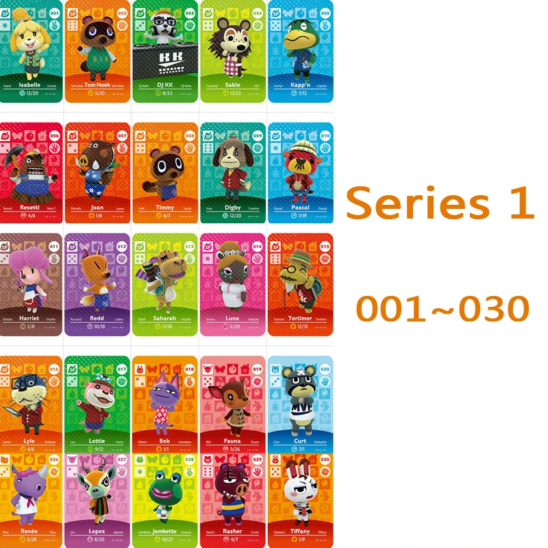 

Animal Crossing Card Amiibo Card Work for NS Games Series 1 (001 to 030)