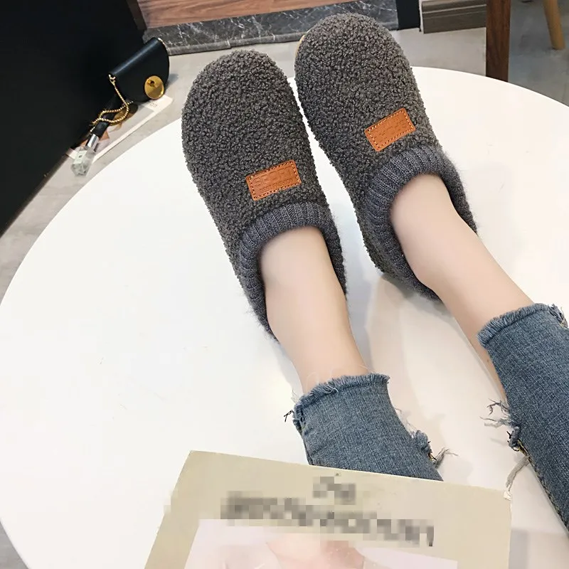 

EOEODOIT Plus Size Autumn Winter Flats Round Toe CottonShoes Office Lady Weekends Slip On Loafers Women Flat Heel Driving Shoes