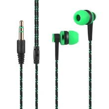 Новое поступление нейлоновый переплет наушники кабельная гарнитура 3,5 мм проводные наушники-вкладыши стерео наушники с микрофоном для Смартфон ноутбук
