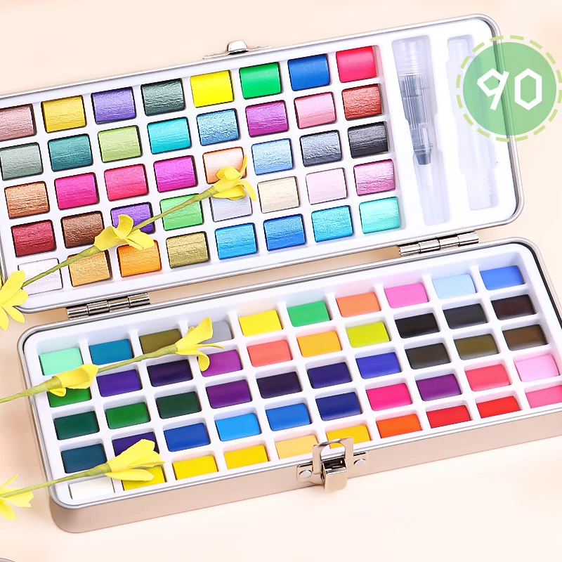 50/72/90 Color Watercolor Paint Set for Beginner Drawing