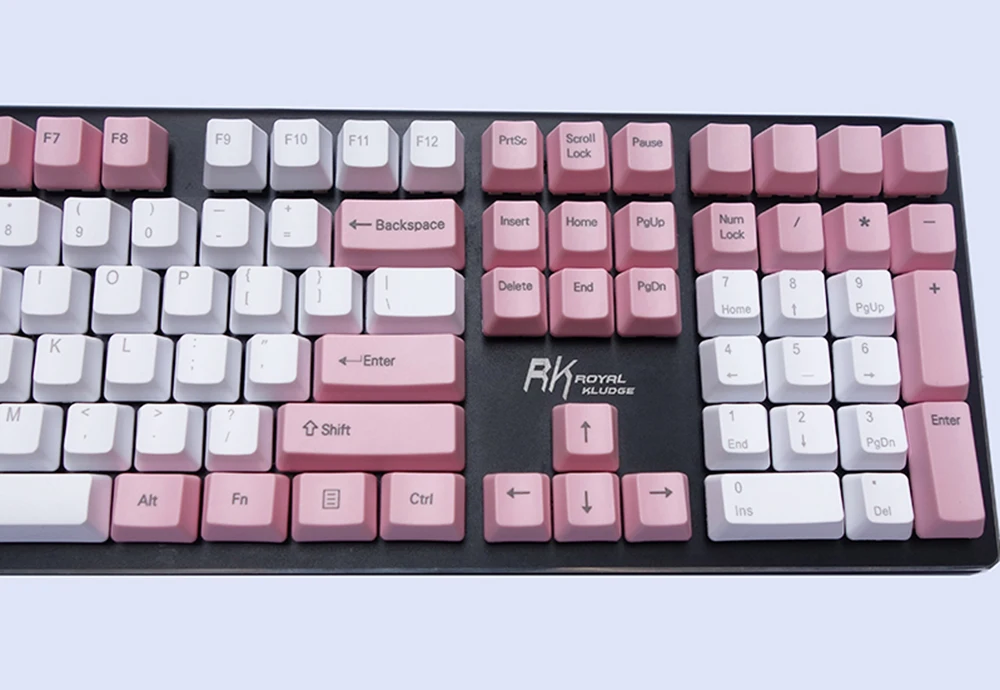 NPKC OEM PBT Keycaps розово-белый смешанный ANSI вариант раскладки 61 Ключ 87 клавиш 108 клавиш для Cherry MX переключатели механической клавиатуры