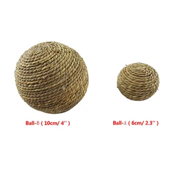 

Pet Chew Toy Natural Grass Ball with Bell for Rabbit Hamster Guinea Pig for Tooth Cleaning For Small Animal 6cm/10cm FK1