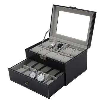 

Luxury PU Fashion 20 Grids Slots Jewelry Display Watches Storage Box Case Watches Container Organizer Watch Box Holder