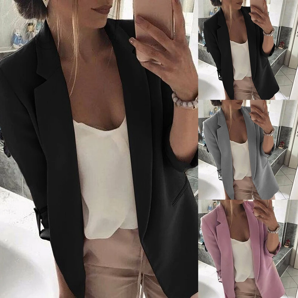 Womens Ladies Long Sleeve Blazer Suit Coat Office Work Jacket Suit Casual jacket