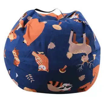 

Reduce Clutter Chair Cover Cute Printed Sofa For Blankets Toy Organizer Stuffed Animal Kids Adults Home Storage Bean Bag Large