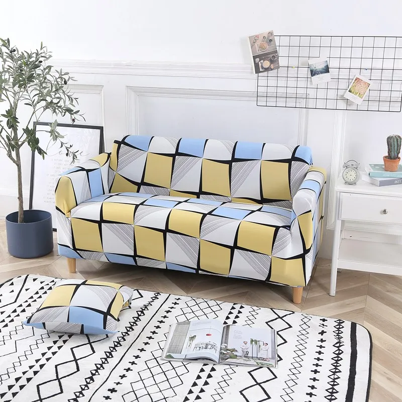 Sofa-slipcover плотная обертка все включено скольжению секционный эластичный Полный угловой диван крышка l-образный диван 1/2/3/4 местный 1 шт - Цвет: Space