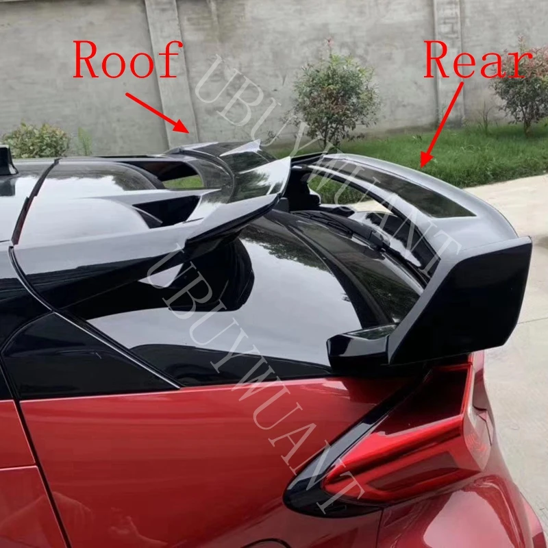 

High Quality ABS Plastic Exterior Car Rear Spoiler Roof Tail Trunk Boot Wing Decoration For Toyota CHR C-HR 2018 2019 2020