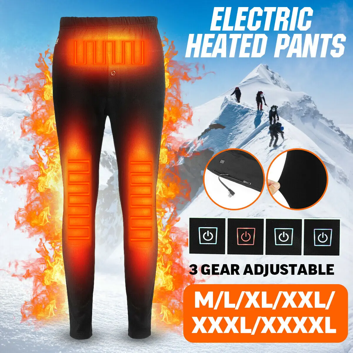 Электрические лыжные штаны для женщин с USB интеллектуальная постоянная температура теплые брюки для тела с подогревом зимние спортивные с зарядкой бархатные утепленные