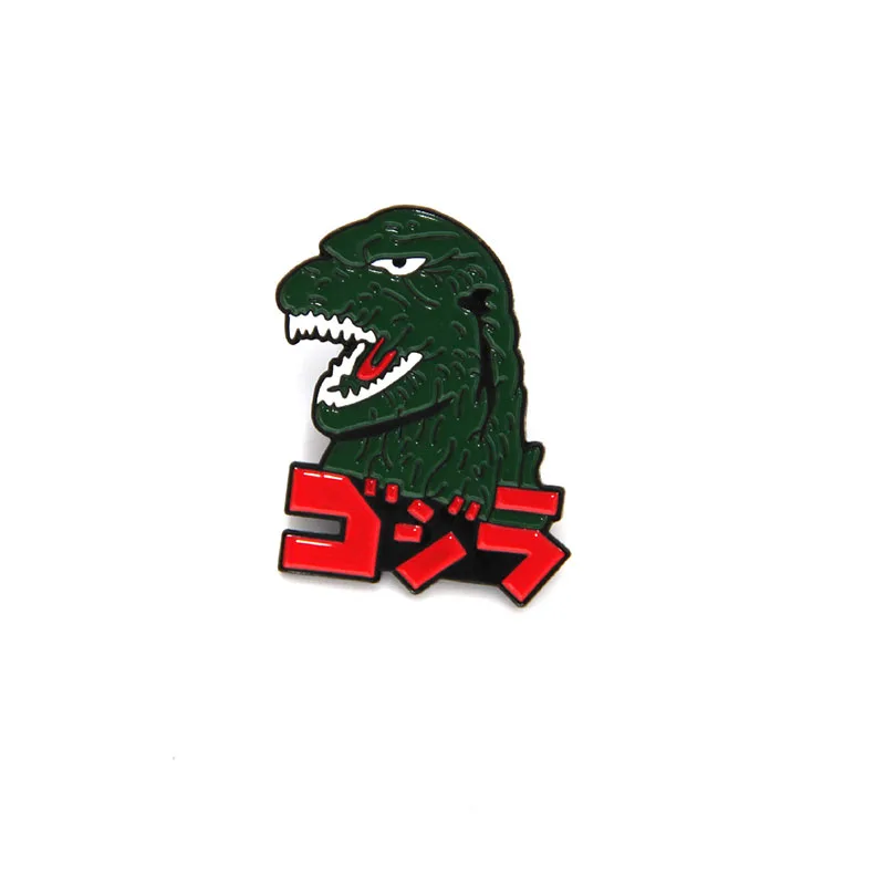 Животное брошь с динозавром мультфильм Gojira динозавр капля масло отворот булавка