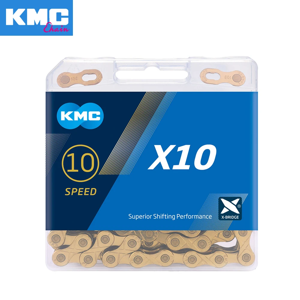KMC X10 оригинальный MTB цепь для дорожного велосипеда 116L 10 скоростного Magic Button Mountain с