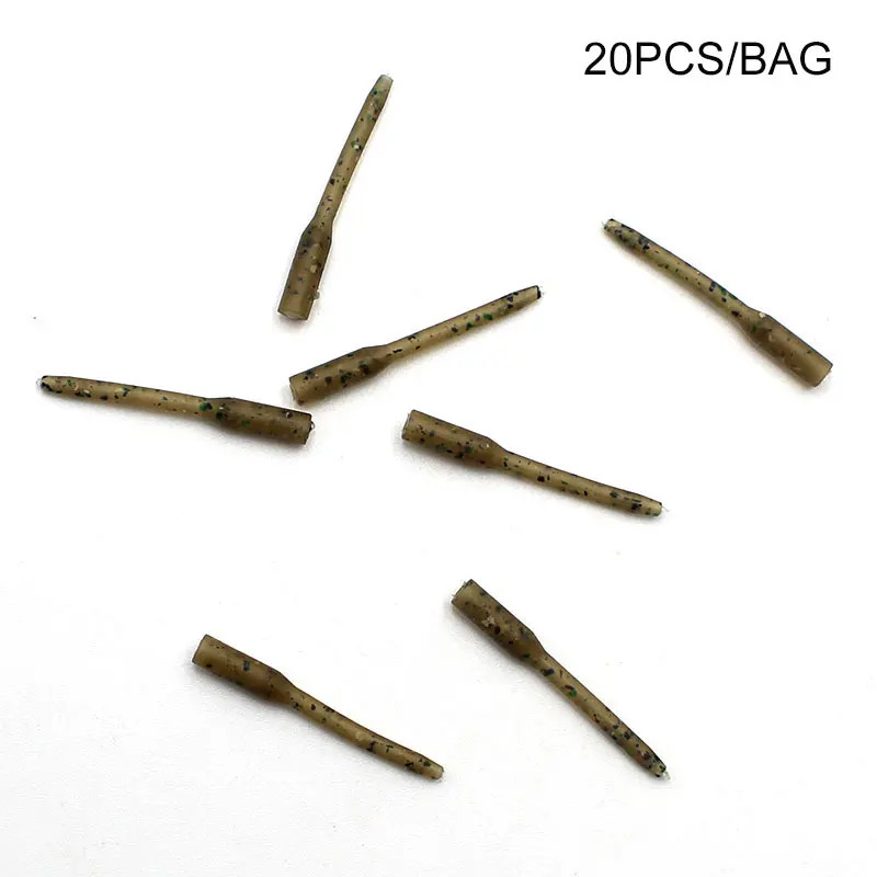 20PCS Karpfen Angeln Zubehör Camo Braun Anti Verwicklung Hülse Mit Kopf Linie Aligner Haar Rig, Der Karpfen Angeln Terminal angelgerät – Detail 6