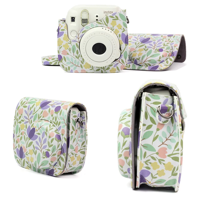 forest green Fujifilm Instax Mini 9 8 8+ аксессуары для камеры Художника масляной краской из искусственной кожи Защитная сумка на плечо Чехол - Цвет: forest green