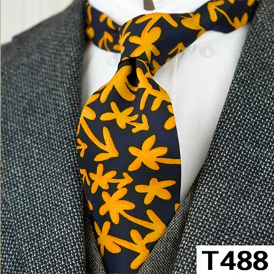 Галстуки с принтом винтажный узор абстрактный характер многоцветный 10 см мужской галстук шелк печать ручная работа уникальный - Цвет: T488