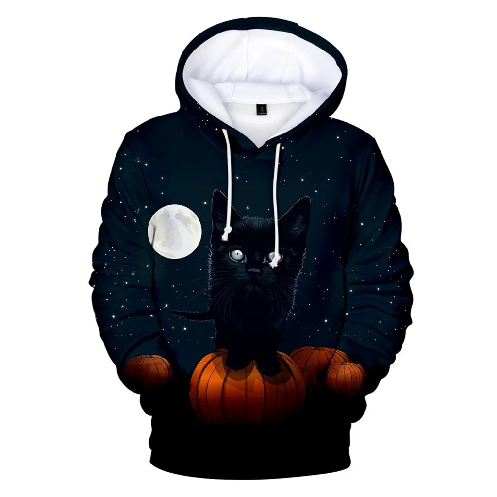 

Halloween Sweatshirts 2019 Print Womens Long Sleeve Hoody Jumper Pullover Tops Women's Sweatshirt Poleron Sudadera Con Capucha