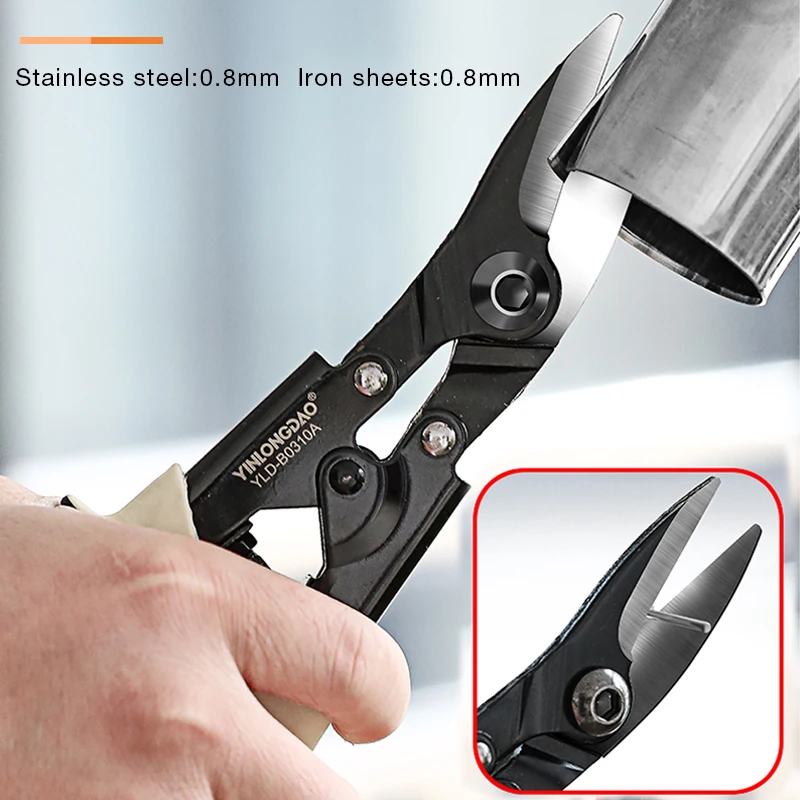 Tesoura de Corte de Chapa de Metal Cortador de Tubulação de Pvc Tesoura de Ferro Tesoura de Estanho Profissional Tesouras Industriais Multi-purpose Snips Mod. 174768 - Image 3
