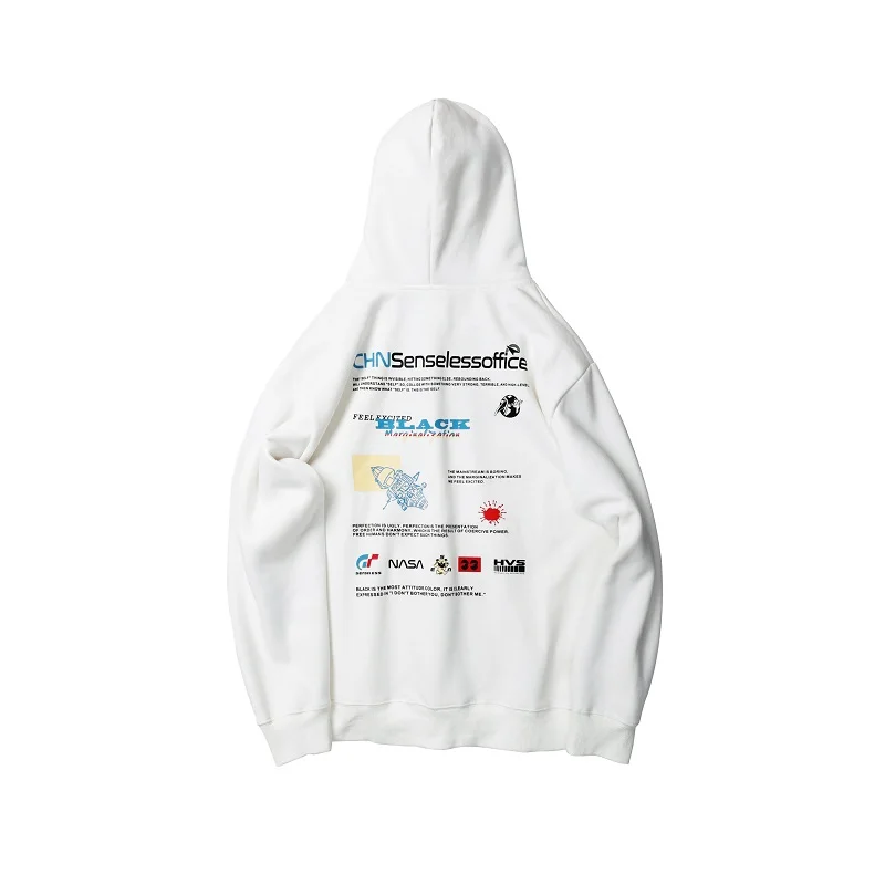 Мужские толстовки из хлопка W2089 - Цвет: white