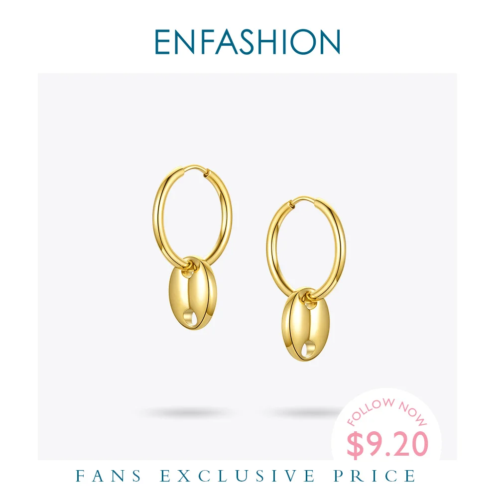Женские серьги кольца ENFASHION Обручи из нержавеющей стали золотого цвета в стиле панк ювелирные изделия Kolczyki