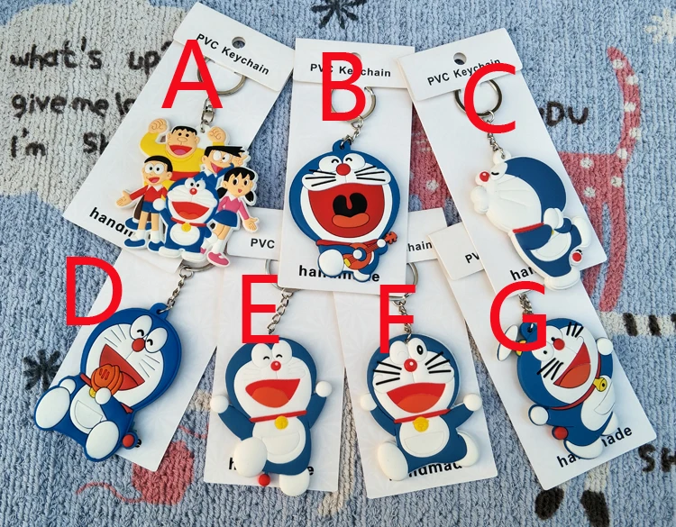 Модель 1 шт. счастливый Doraemon аниме-брелок для ключей ПВХ Рисунок брелок крутые игрушки брелок для ключей рождественские подарки орнамент