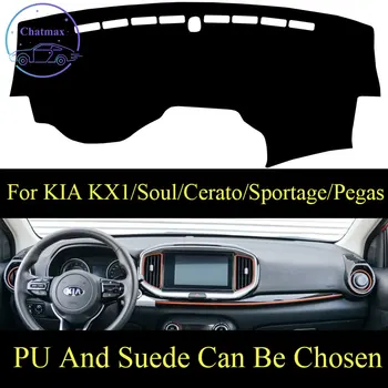 

Customize For KIA KX1/Soul/Cerato 05-12/Sportage/Pegas Soluto Dashboard Console Cover PU Leather Suede Protector Sunshield Pad
