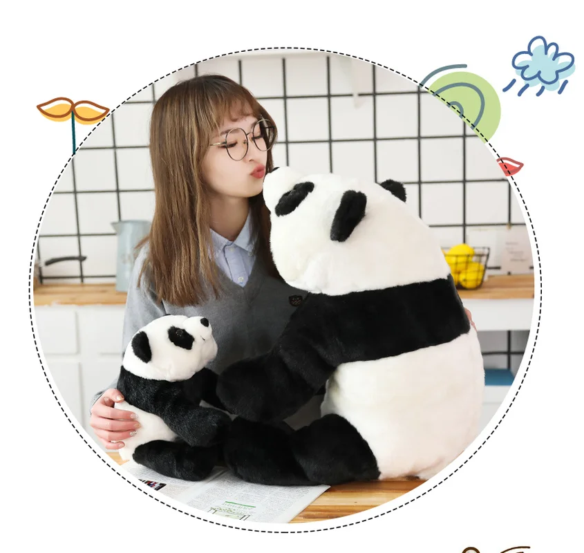 1 шт. детские плюшевые игрушки Kawaii Panda реалистичные с животными для детей подарок