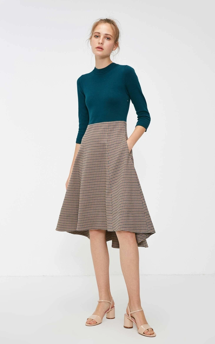 Vero Moda женское платье OL Стиль Плед Круглый вырез | 31917C520