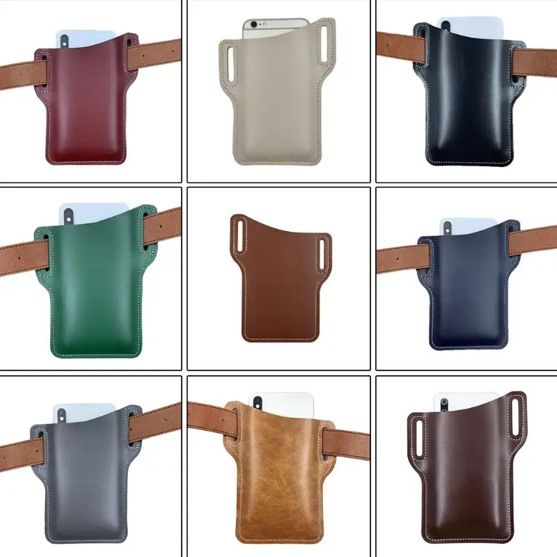 Mobile Phone Waist Bag Belt Pouch Handmade Genuine Leather Fanny Case New Design