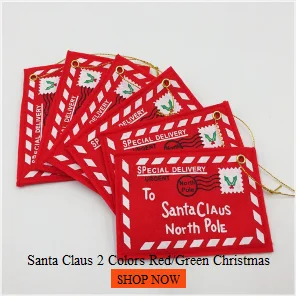 Santa Claus 2 Colors Red/Green Christmas Envelope Pendant Tree Accessories Christmas Small Gift Candy Bags Home Party Xmas Decor