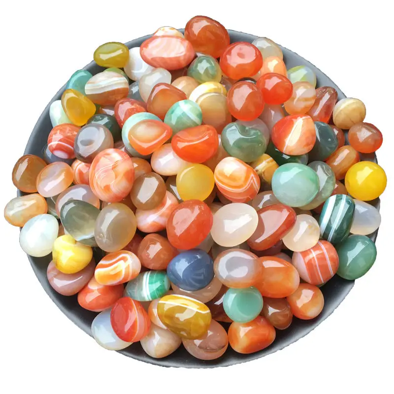 Decorative Stones 500g Natural Agate Original Stone Small Colorful Agate Rain Flower Stone Pebble Fish Tank Hydroponic Potted Decoration E11367