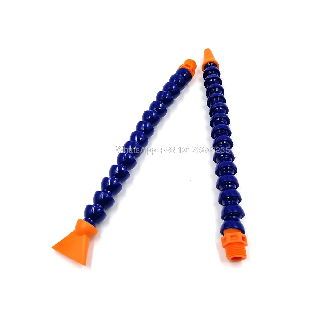 Blue and Orange Flexible Water Plastic Oil Coolant Pipe Hose 1/4" Round Nozzle L300mm for Lathe CNC Machine