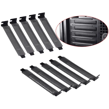 

Black Hard Steel Dust Filter Blanking Plate PCI Slot Cover no Screws 10Pcs/lot
