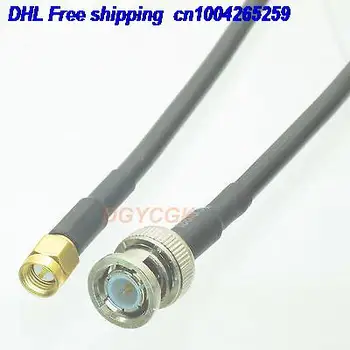 

EMS/ DHL 50pcs BNC male plug to SMA male plug straight KSR195 Jumper pigtail 3FT cable 22j