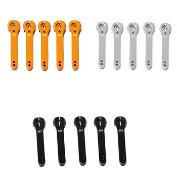 

5PCS 55MM 25T Aluminum Alloy Servo Lever Servo Arm Horn Futaba RC Crawler,Silver