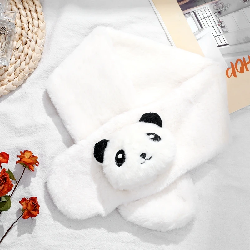 Baby scarf plush imitation rabbit fur children's scarf imitation rabbit fur autumn and winter boys and girls winter warm scarf
