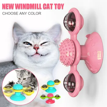 

New Cat Turning Windmill Turntable Tickle Cat Toy Scratch Hair Brush Pet Accessories Hogard