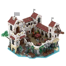 

MOC Pirate Theme Series Fort Eldorado Fortress Pirates of Barracuda Bay Building Blocks Bricks 49155 Ideas Model Children Toys
