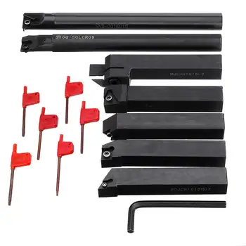 

New 7PCS Set 16mm Turning Tool Holder Boring Bar CNC Tools Lathe Cutting Cutter + T15 Wrenches