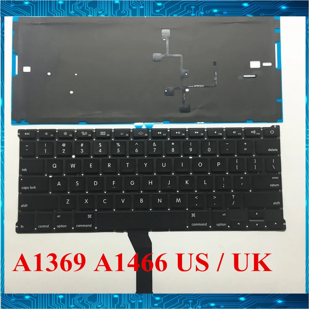 

New For Macbook Air 13" A1466 A1369 US UK keyboard with backlight MD231 MD232 MC503 MC504 2011-2017 Year Fully Tested