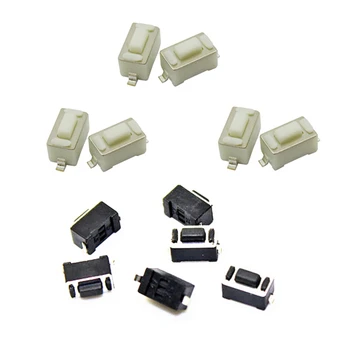 

1000Pcs Black/White SMD 2 Pins 3*6*4.3/4.5/5mm Snap In Micro Push Button Tactile Tact Momentary Switch
