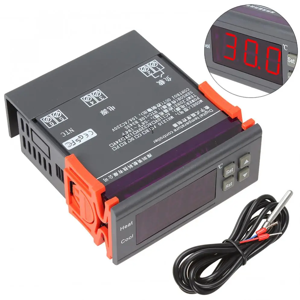 Мини DC 12V ЖК-дисплей цифровой Температура контроллер термостат с реле Предупреждение Функция