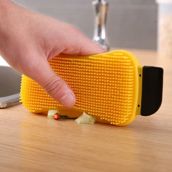 

Washing Cleaning Brush Tool Multi-Function Kitchen Silicone Sponge Scrubber