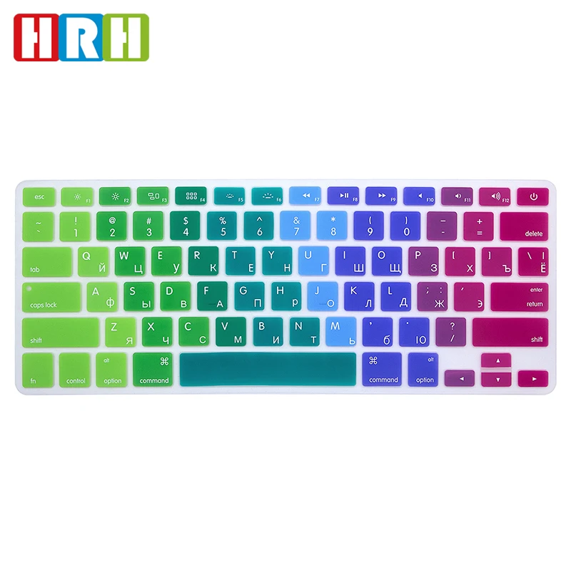 

Rainbow RUSSIAN Silicone US Keyboard Cover Skin Sticker Protective FILM For Apple MacBook Pro air 13 15 17 For Mac air 13 inch