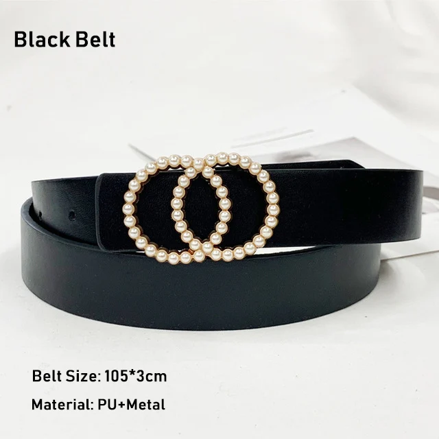black belt Женский ремень-цепочка в стиле панк для джинсов, женские роскошные брендовые дизайнерские ремни, женские кожаные ремни высокого качества для платья - Цвет: black belt