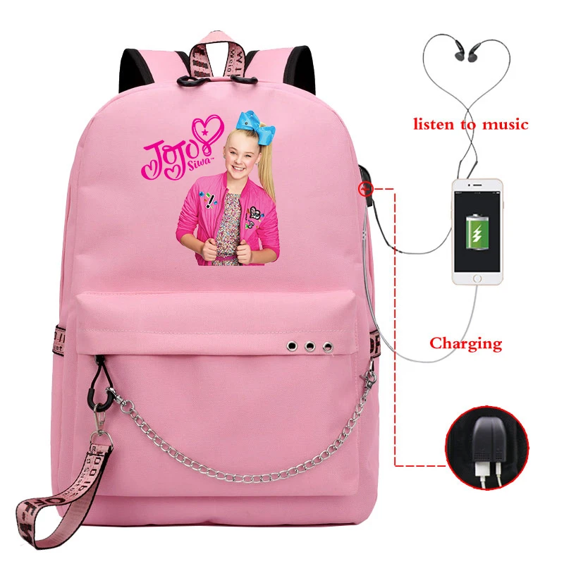 New Jojo Siwa Usb Charge Backpack 