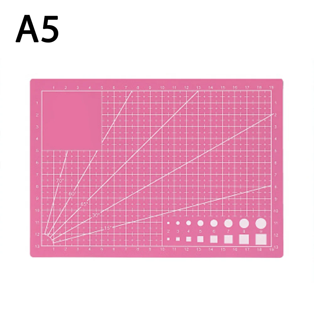 pink Self-Healing Cutting Pad Portable Professional Non Slip A4 A5 Printing Model Quilting Self-Healing Grid Cutting Self Healing - Color: pink