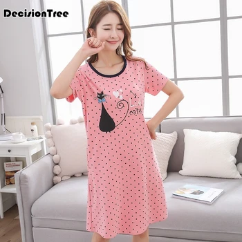 

2020 women white pink cotton sexy sleepwear v neck nightdress lace nightwear sleepshirts nightgown sleepwear night
