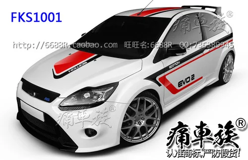 FKS1001 Автомобильный стикер 2007-2010 для Ford FOCUS автомобиль наклейка Потяните цветок Классический фокус гоночный автомобиль наклейка модифицированное украшение автомобиля - Название цвета: FKS1001